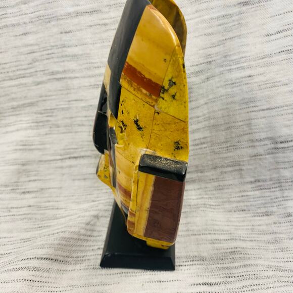 Aztec Mayan Stone Burial Death Mask Sculpture Indigenous‎ Art 8.25" Tall - Picture 3 of 6